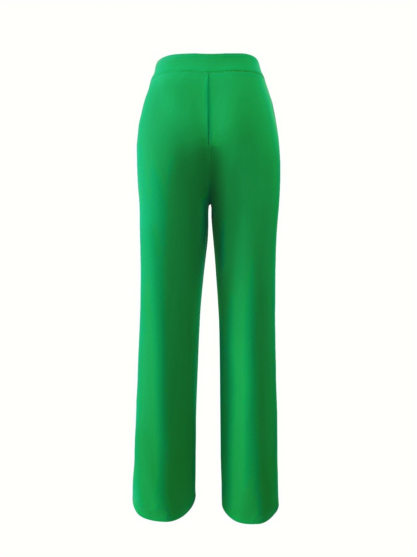Solid Button Front Pintuck Pants, Casual High Waist Pants, Women's Clothing